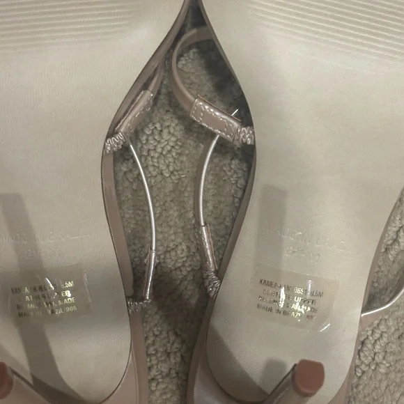 Steve Madden Women's Nude Shimmer Strappy Heels - Picture 6 of 7